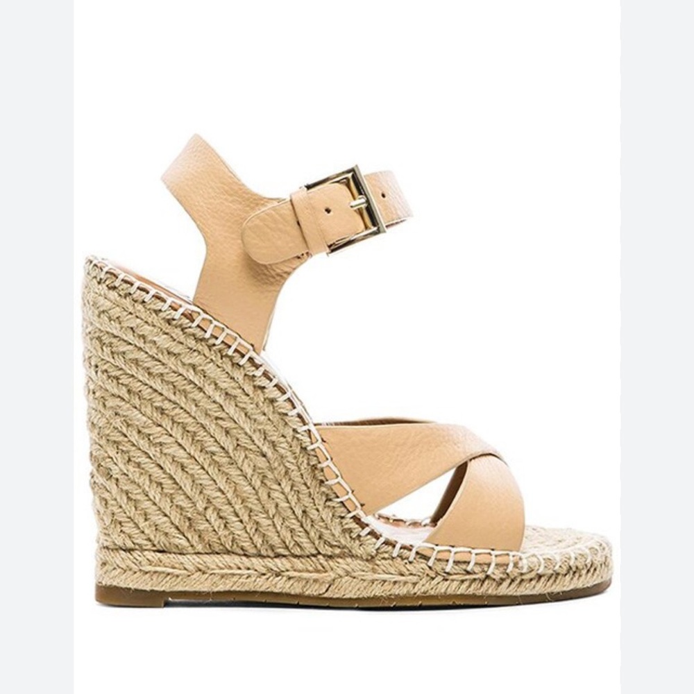 Joie Lena Wedge Sandal. Nude color. Silver hardware. Likely new. Size 37.5.